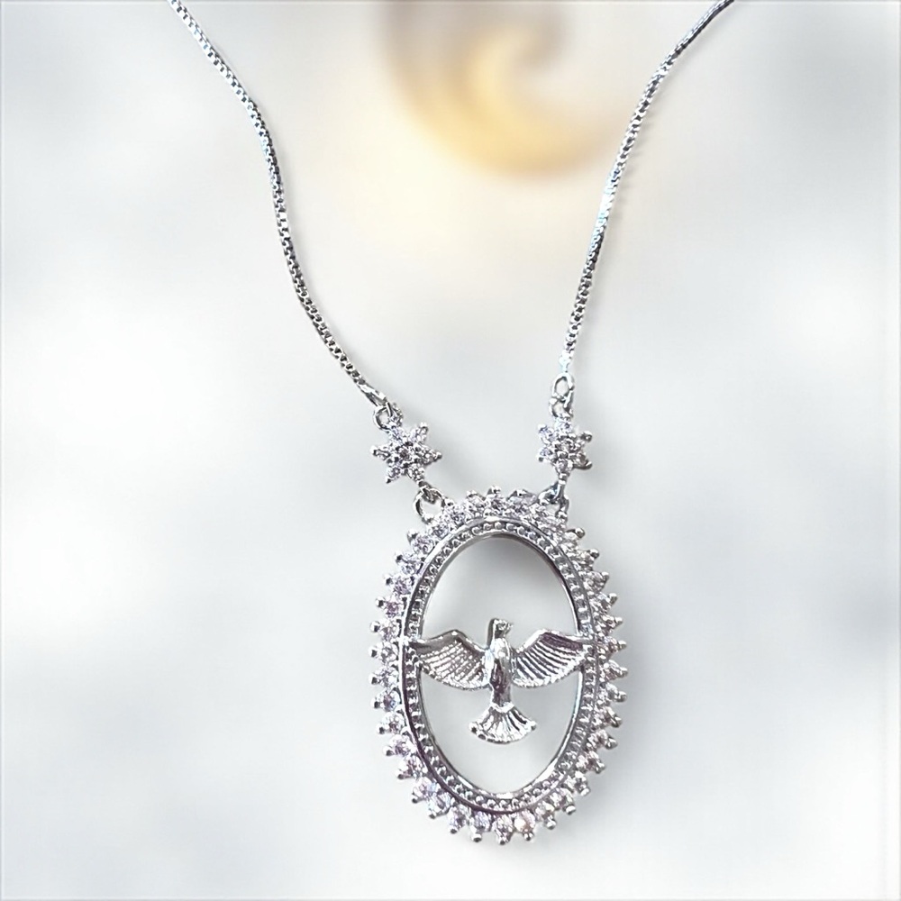 Dove Cubic Zirconia Pendant Necklace - Picture 6 of 16